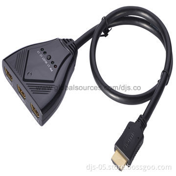 HDMI Automatic Switch, 3x1 with Pigtail, Remote Control, Supports 3D, Full HD 1,080P/60Hz